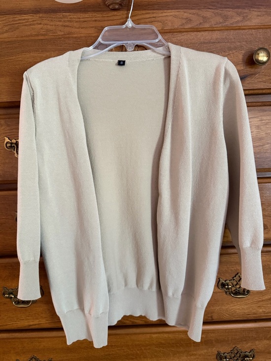 a.Jesdani Sweaters - Lightweight Open-Front Cardigan Sweater - Cream